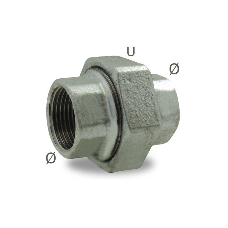 FIG 340 - Union en fonte malléable, à portee conique Femelle, galvanisé