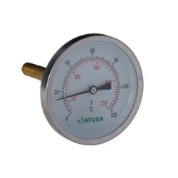 VS610 - Thermomètre bimétallique axial 63mm - sonde 50mm
