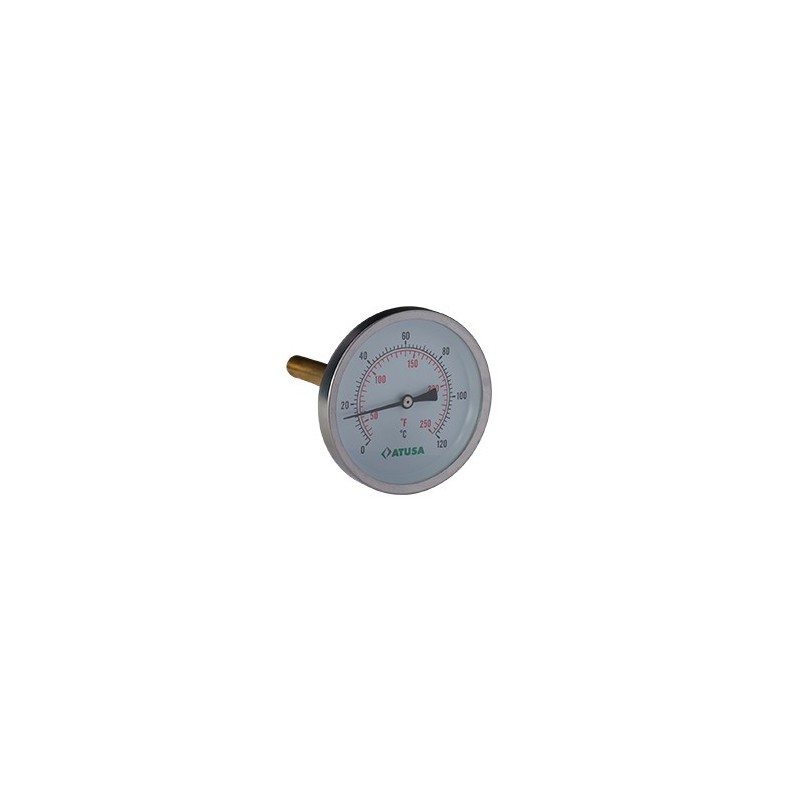 VS610 - Thermomètre bimétallique axial 63mm - sonde 50mm