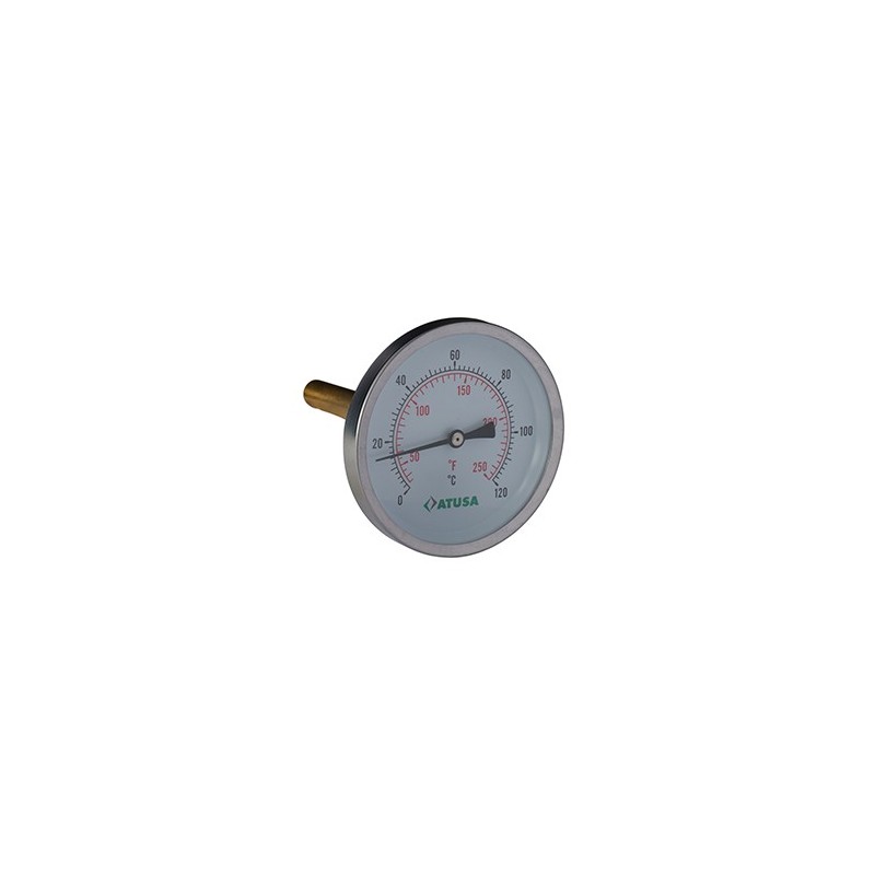 VS620 - Thermomètre bimétallique axial 80mm - sonde 100mm
