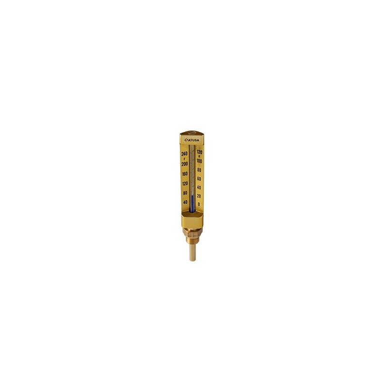 VS680 - Thermomètre verre droit 150mm - sonde 50mm